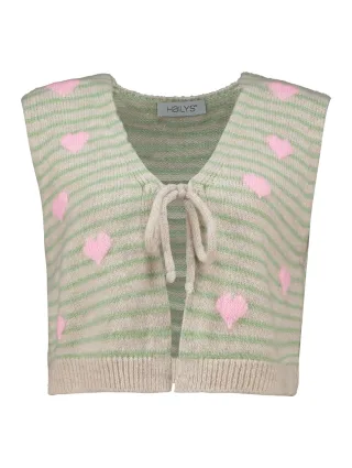 HaILYS - SL A VT Vi44ola stripe matcha stripe/pink heart - Gr. - M/L