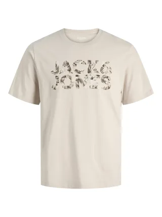 JACK&JONES - JJEJEFF LOGO TEE SS SN Moonbeam - Gr. - XL