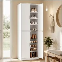 VASAGLE Schuhschrank 9 Ebenen, mit verstellbaren Ablagen, Aufbewahrungsschrank mit Türen 37 x 60 x 175 cm, bis EU-Größe 46