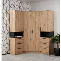 Marmex Möbel Garderoben-Set Grant Set G17, (2 Regale, 1 Eckschrank), Türen mit Soft-Close-System