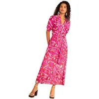 Love & Roses Midikleid Love & Roses Midi-Hemdblusenkleid mit Zackenlitze (1-tlg)