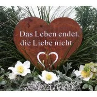 LB H&F Lilienburg Gartenstecker Grabdeko Grabschmuck Herz Rost Rostherz Grabherz Deko (Dekofigur Grabfigur Friedhof Grabgesteck Gartendeko Trauergeschenk Grabstecker Rostdeko Roststecker Gedenkfigur Stecker Allerheiligen wetterfest Figur) Dekoration 