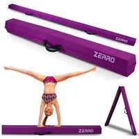 CCLIFE Balancetrainer Schwebebalken für Zuhause Kinder 240/270cm Balken Turnen, Grün, Lila