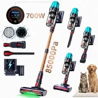 Blossom Akku-Hand-und Stielstaubsauger Akku Staubsauger Staubsauger Kabellos 85000Pa/70Min/2,1L, 700 W, beutellos, 52dB leise/6-Stufen-Filter/OLED Display,Ideal für Böden/Teppiche/Auto