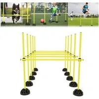 FIVMEN Trainingshilfe Agility Hürdenset Slalomstangen-Set Sprungstangen Höhenverstellbar, für Hürdenparcours Sprungtraining, Trainingsstangen für Konditionelles