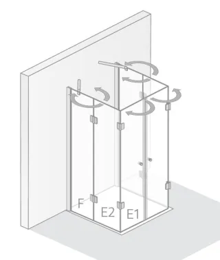 HSK Aperto U-Kabine pendelbar 281901x