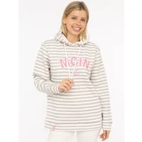 Zwillingsherz Kapuzensweatshirt "Streifen Moin" gestreift, große "MOIN"- und Anker -Stickerei, Tasche vorne