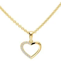 My Gold Herzkette Damen Herz Kette Gold 375 & Sterlingsilber Zirkonia - Sarah Set (Set, 2-tlg., inkl. Schmuckbox), Geschenke