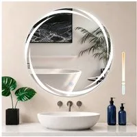 Nettlife Wandspiegel LED spiegel mit Beleuchtung Rund 50/60/70/80cm Badspiegel, zimmerspiegel mit Touch Schalter und Entfogger Funktion