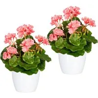 Kunstpflanze Havel Geranie, OTTO home, Höhe 24 cm, im Topf, 2er Set