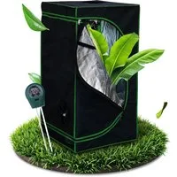 Melko Gewächshaus Gewächshaus Growbox Pflanzenzelt Zuchtzelt für Indoor & Outdoor, Stück, inkl. 3 in 1 Feuchtigkeitsmessgerät für Pflanzen