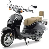 Burnout Motorroller EasyCruiser Eco Schwarz, 50 ccm, 45 km/h, Euro 5, Unverwechselbares Retro Design, Moped mit USB Ladedose für Handy Navi
