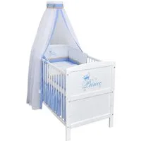Baby-Delux Komplettbett Babybett Natalie Prince Komplettset, 10-tlg., Kinderbett 70x140 cm weiß, Bettset verschiedene Designs