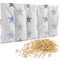 Amilian Kirschkernkissen 55x20cm groß für Mikrowelle - Körnerkissen Nacken Schulter Rücken, Wärme- und Kältekissen, für Bauch, Füße, EU-hergestellt, wiederverwendbar