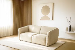Home affaire 2,5-Sitzer "OSTRUP, Naturtöne, Boucle" Breite 201 cm, organische Form mit sanften Rundungen