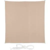 relaxdays Sonnensegel Quadratisches Sonnensegel in Beige, 2,5 x 2,5 m