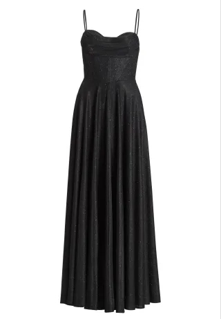 hey kyla - Schimmerndes Abendkleid mit Drapierung black - Gr. - 44