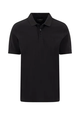 FYNCH-HATTON - Polo, 2ply, new solid pique black - Gr. - XL