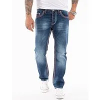 Rock Creek Straight-Jeans Herren Jeans dicke Nähte Dunkelblau RC-2272