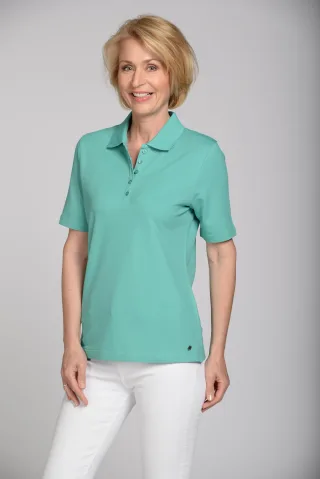 CLARINA - NOS Poloshirt,1/2 Arm, Pique 515 jade - Gr. - 44