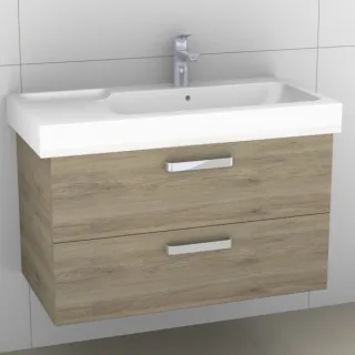 Artiqua 413 Waschtischunterschrank für iCon 124195 Sanremo Eiche quer NB, 413-WU2L-K09-7145-428 413-WU2L-K09-7145-428