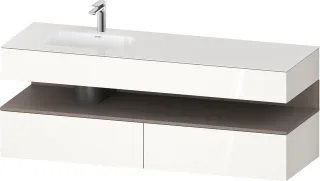 Duravit Qatego Einbauwaschtisch mit Konsolenwaschtischunterbau Weiß Hochglanz 1600x500x600 mm - QA47 QA4795043220000