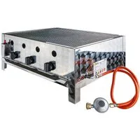 DEMA Gas-Pizzaofen Gastrobräter mit Grillrost DGB3, 3-flammig, 10kw, Gastrogasgrill