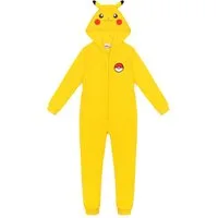 POKÉMON Schlafanzug Pokemon Pikachu Kinder Onesie, Gelber Fleece Jumpsuit (Pokemon)