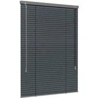 jalousiescout Jalousie LightLess Aluminium-Jalousie, 25 mm, 40 x 130 cm, dunkelgrau matt, ohne Bohren, geklemmt oder verschaubt, Aluminium, vollverdunkelnd, Feuchtraumgeeignet