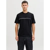 Jack & Jones Kurzarmshirt JCOFUSION CHEST BRAND TEE SS CREW SN Materialmix, regular fit