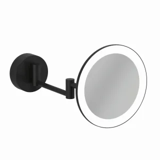 Kludi VELA R LED-Kosmetikspiegel mit Wandhalterung mattschwarz, 5899539W 5899539W