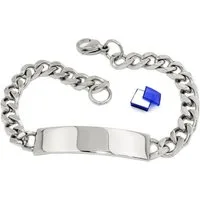 unbespielt Gliederarmband Schildband 6,5 mm Armband Panzer Edelstahl 20 cm kl. Schmuckbox, Modeschmuck für Damen und Herren