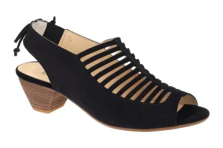 Paul Green Damen Sandale 6589-42x blau Echtleder Kubanischer Absatz 4cm