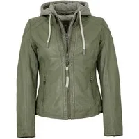 Gipsy by Mauritius Lederjacke GWAlice Gipsy by Mauritius - Damen Lederjacke Lammnappa Kapuze salbei grün