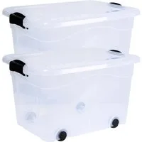 Siena Home Aufbewahrungsbox Anzio (2 St), mit Rollen, Kunststoff