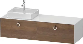 Duravit White Tulip Konsolenwaschtischunterbau wandhängend Amerikanischer Nussbaum & Weiß Matt & Hoc WT4890L77850000