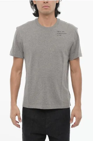 Slim Fit HUMAN WITH EXTRAORDINARY VISION T-Shirt mit Rundhalsausschnitt in Grau