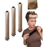 Zaewry Lockenwickler 3 Stück Heatless Curls Band, Hitzefreie Lockenwickler