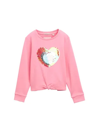 tom tailor kids - Sweatshirt mit Wendepailletten sunrise pink - Gr. - 98