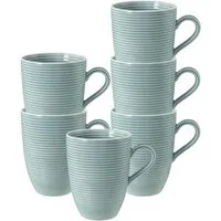 Seltmann Weiden Becher Seltmann Weiden Beat Arktisblau Becher mit Henkel 0,35l 6er Set, Porzellan