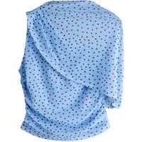 Next Kurzarmbluse Asymmetrisches Cape-Oberteil mit Mesh (1-tlg)