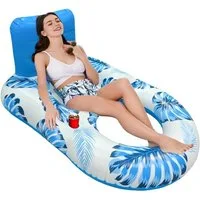 SIKAINI Luftmatratze Komfortable aufblasbare Schwimmliege für Erwachsene, (kompakt zusammenfaltbar für einfachen Transport und Lagerung), Strapazierfähiges, UV-beständiges PVC