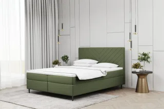 Boxspringbett Schlafzimmerbett BONITA 200x220cm in Stoff Matt Velvet Olive