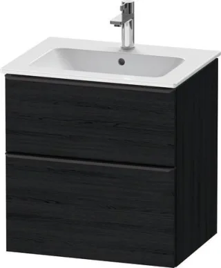 Duravit D-Neo Waschtischunterbau wandhängend Eiche Schwarz Matt 610x462x625 mm - DE43610BD160000 DE43610BD160000
