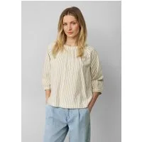 s.Oliver Kurzarmbluse Bluse Streifenbluse mit Raffung und Schleife