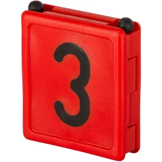 Kerbl Halsbandnummer DUO, 1-stellig 6er Pack rot - 209423