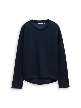 Denim Tom Tailor - Loose Fit Langarmshirt sky captain blue - Gr. - M