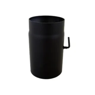 Bertrams Abgasrohr 05RL250-130DK 250 mm, Ø 130 x 2 mm, mit Drosselklappe, schwarz