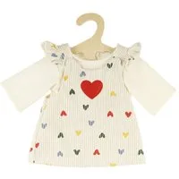 Heless Puppenkleidung Puppen-Kordkleid Herz-Konfetti mit T-Shirt beige Größe 28-35cm