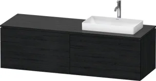 Duravit L-Cube Konsolenwaschtischunterbau wandhängend Eiche Schwarz Matt 1620x550x482 mm - LC4871R16 LC4871R16160000